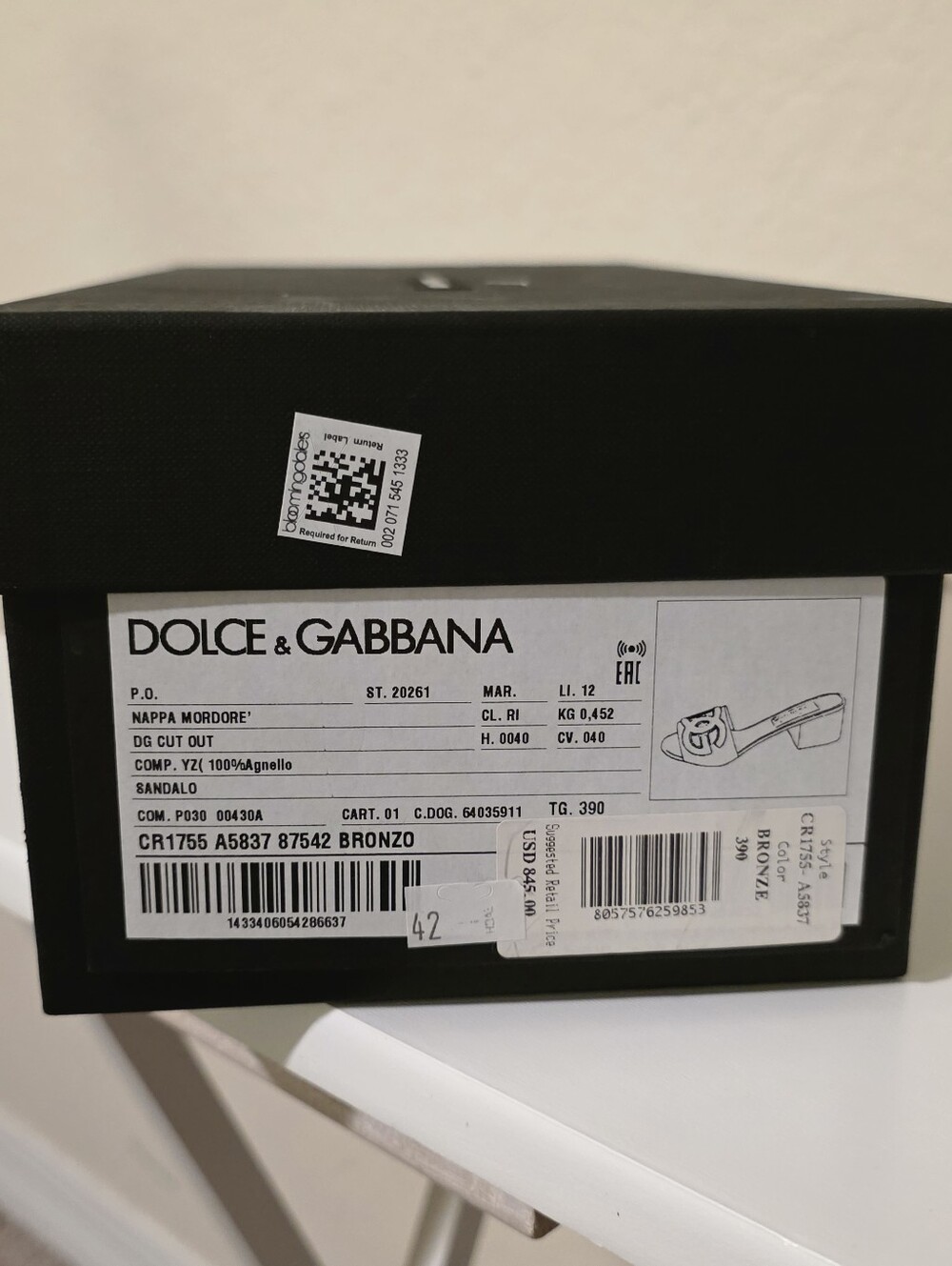 Dolce&Gabbana  Cutout DG Metallic Leather Mule Sandals Size 9 (39) - Picture 13 of 13